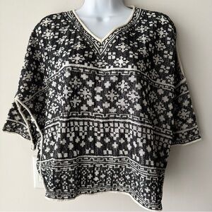 ISABEL MARANT ÉTOILE Oversized Black White Knit Sweater Top Size L